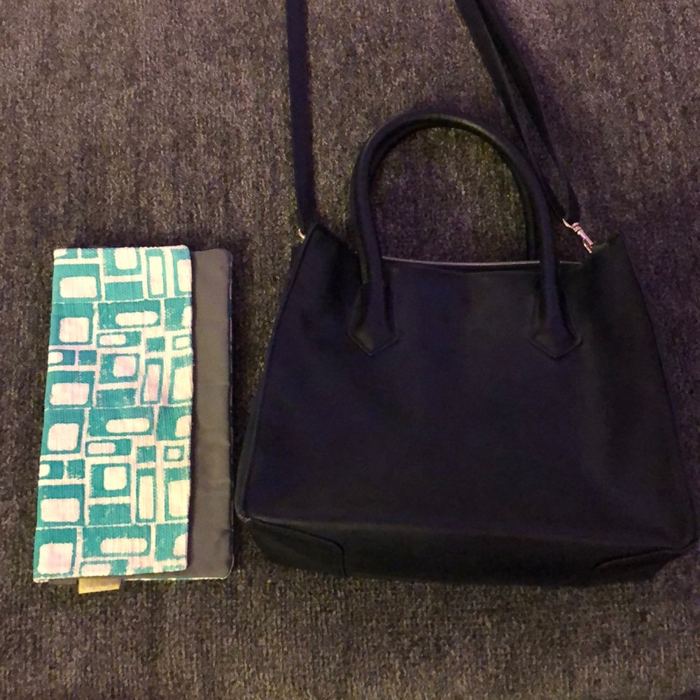 Black Purse and Teal Pouch Bundle